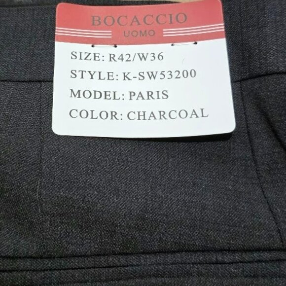 New Bocaccio Uomo Dress Pants 36 Mens Gray Flat Front Unhemmed Paris Trousers - Picture 2 of 11